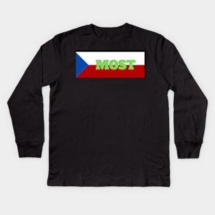 Most City in Czech Republic Flag Kids Long Sleeve T-Shirt